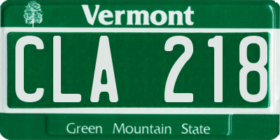 VT license plate CLA218