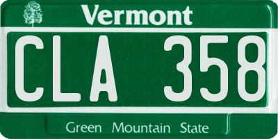 VT license plate CLA358