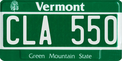 VT license plate CLA550
