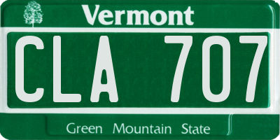 VT license plate CLA707