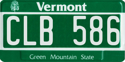 VT license plate CLB586