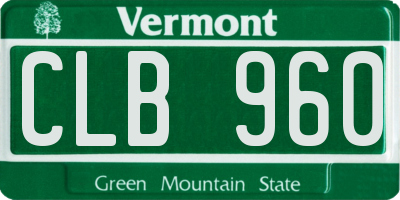 VT license plate CLB960