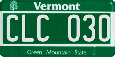 VT license plate CLC030