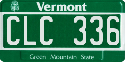 VT license plate CLC336