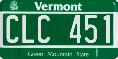 VT license plate CLC451