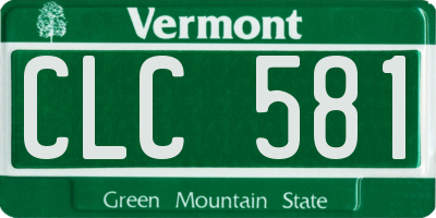 VT license plate CLC581
