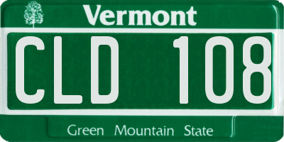 VT license plate CLD108