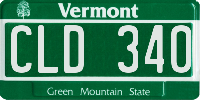VT license plate CLD340