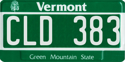VT license plate CLD383
