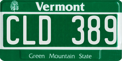VT license plate CLD389