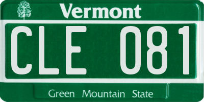 VT license plate CLE081