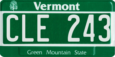 VT license plate CLE243