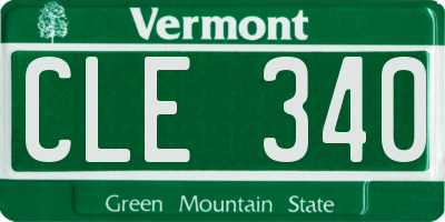 VT license plate CLE340