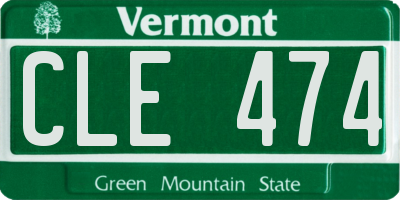 VT license plate CLE474