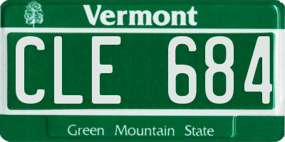 VT license plate CLE684