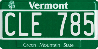 VT license plate CLE785