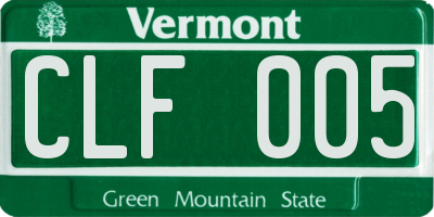 VT license plate CLF005