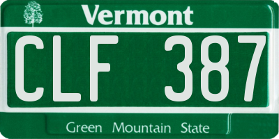VT license plate CLF387