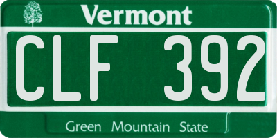 VT license plate CLF392