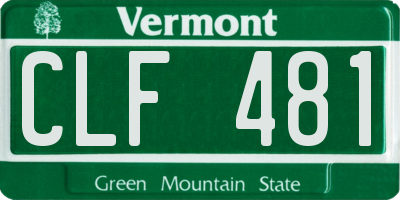 VT license plate CLF481