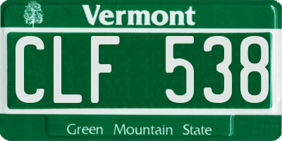VT license plate CLF538