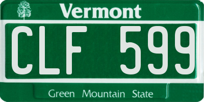 VT license plate CLF599