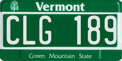 VT license plate CLG189