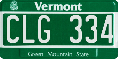 VT license plate CLG334