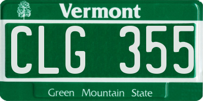 VT license plate CLG355