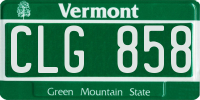VT license plate CLG858