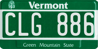 VT license plate CLG886