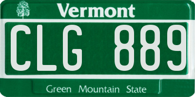 VT license plate CLG889