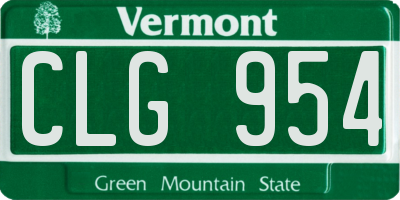 VT license plate CLG954