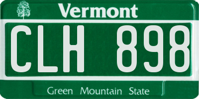 VT license plate CLH898