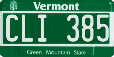 VT license plate CLI385