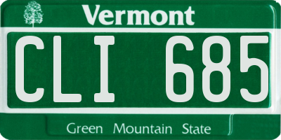 VT license plate CLI685