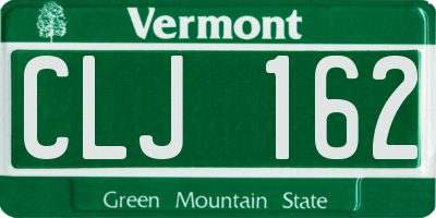 VT license plate CLJ162