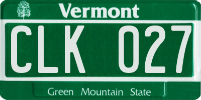 VT license plate CLK027