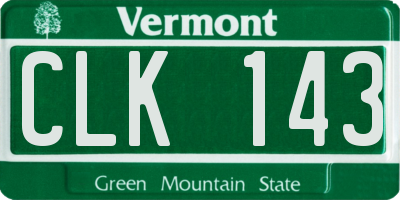 VT license plate CLK143