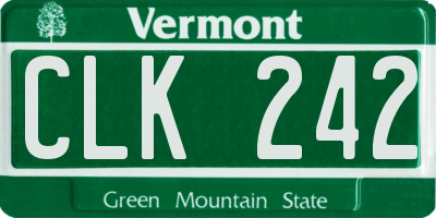 VT license plate CLK242