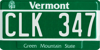 VT license plate CLK347