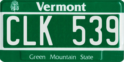 VT license plate CLK539