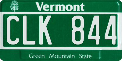 VT license plate CLK844