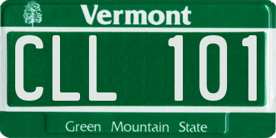 VT license plate CLL101