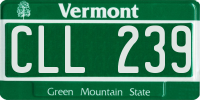 VT license plate CLL239