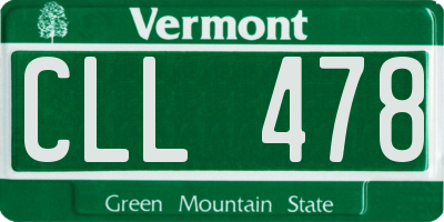 VT license plate CLL478