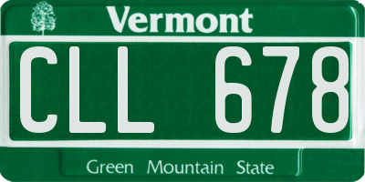 VT license plate CLL678