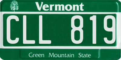 VT license plate CLL819