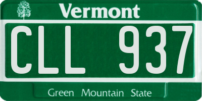 VT license plate CLL937