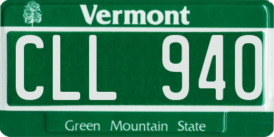 VT license plate CLL940